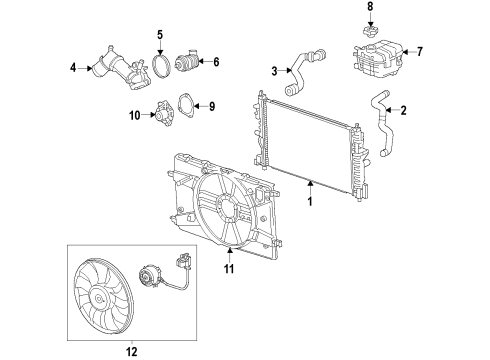 2015 Chevy Cruze Water Pump Diagram for 55488983