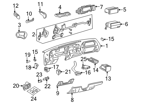 1997 GMC C1500 Instrument Panel Diagram