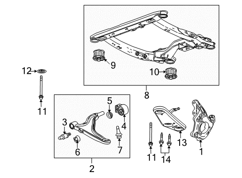 2011 Cadillac SRX Knuckle, Driver Side Diagram for 22861294