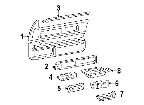 1993 Buick Riviera Window Molding, Front Passenger Side Diagram for 20642242