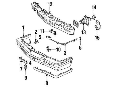 1993 Buick Roadmaster Bumper Cover Diagram for 12500721
