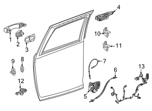 2021 GMC Yukon XL Lock Cable, Rear Diagram for 23506174