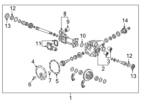 2022 GMC Sierra 1500 Differential Assembly, Front Diagram for 84692153