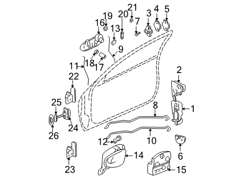2004 Oldsmobile Alero Door - Lock & Hardware Diagram