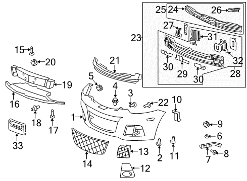 2009 Saturn Vue Bumper Cover Diagram for 19169201