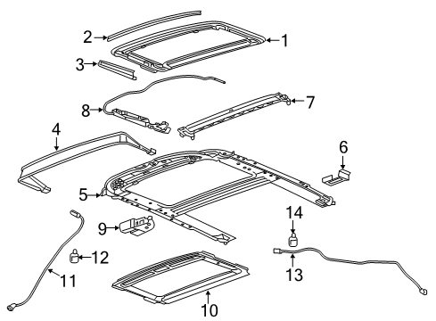 2020 Buick Regal Sportback Sunroof Glass Diagram for 39131354