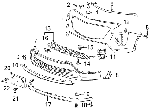 2020 Cadillac XT4 Bumper Cover Diagram for 84646922