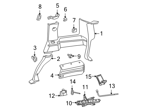 1996 Oldsmobile Bravada Interior Trim - Quarter Panels Diagram
