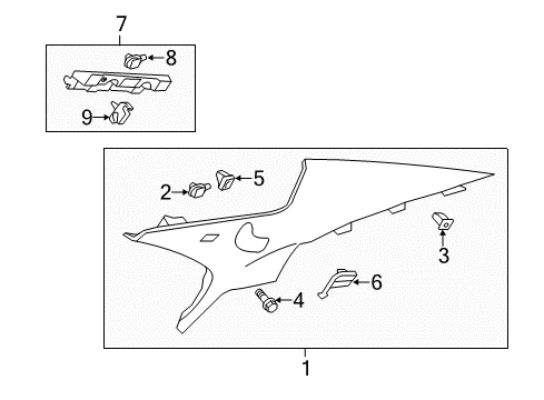 2013 Cadillac ATS Interior Trim - Quarter Panels Diagram
