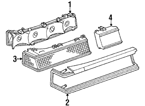 1984 Buick Regal Lens, Driver Side Diagram for 16501873