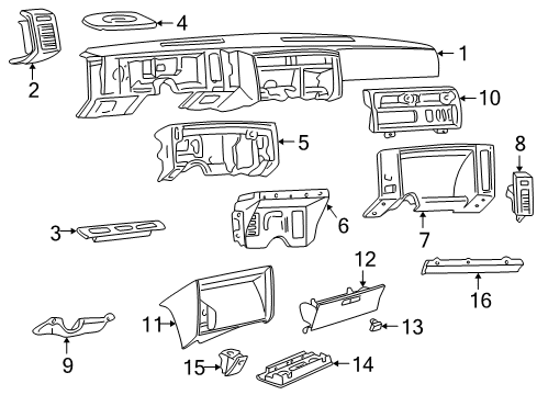 1989 Chevy Astro Cluster Assembly Diagram for 25083790