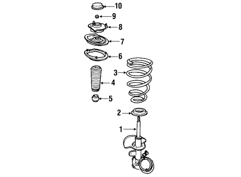 1997 Cadillac DeVille Struts & Components - Front Diagram