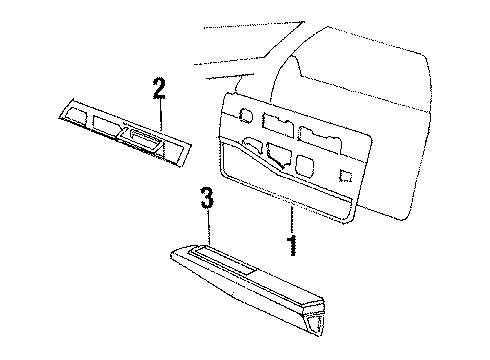 1986 Buick Electra Armrest, Front Driver Side Diagram for 20695649