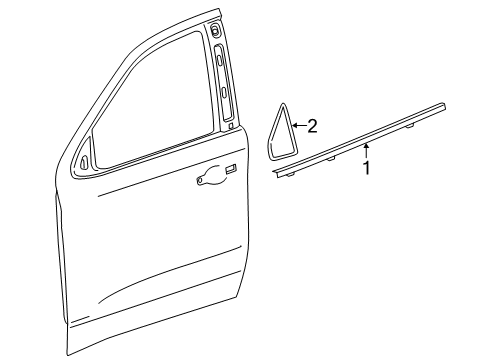 2019 Chevy Silverado 1500 Exterior Trim - Front Door Diagram 3 - Thumbnail