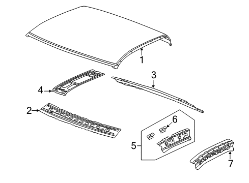 2017 GMC Sierra 1500 Roof & Components Diagram 4 - Thumbnail