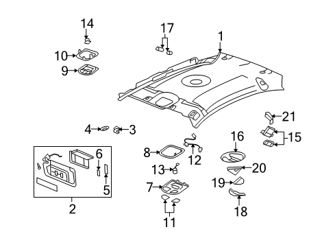 2007 Saturn Aura Interior Trim - Roof Diagram 5 - Thumbnail