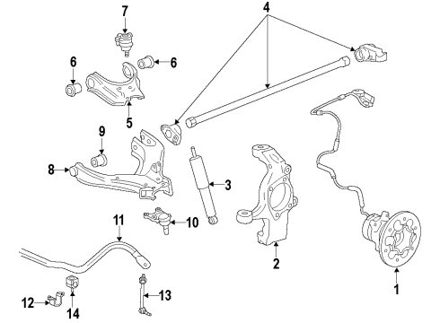 2013 GMC Sierra 2500 HD Front Suspension, Control Arm Diagram 3 - Thumbnail