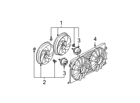 2004 Cadillac DeVille Cooling System, Radiator, Water Pump, Cooling Fan Diagram