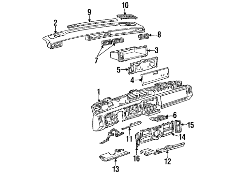 1985 Cadillac DeVille Gauge Cluster Diagram for 25081199