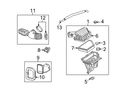 2012 Chevy Camaro Air Cleaner Assembly Diagram for 92240654