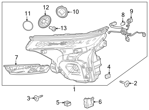 2024 Chevy Trailblazer Headlamp Assembly, Front Driver Side Diagram for 42859233
