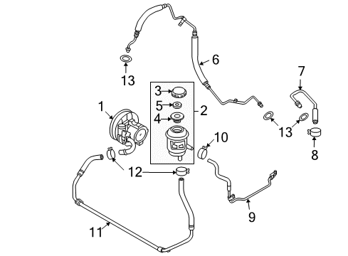 2007 Chevy Aveo5 Power Steering Pump Diagram for 95241308