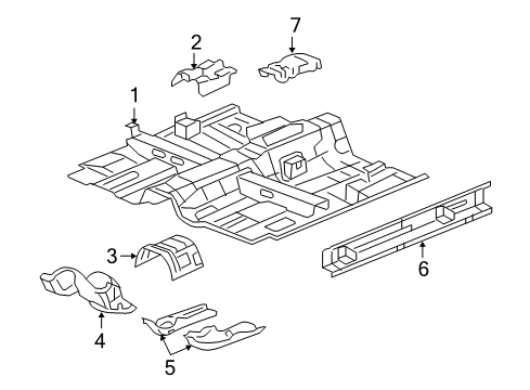 2009 Pontiac G6 Pillars, Rocker & Floor - Floor & Rails Diagram 2 - Thumbnail