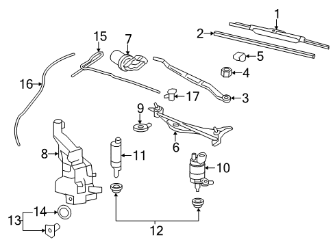 2011 Cadillac CTS Windshield - Wiper & Washer Components Diagram 3 - Thumbnail