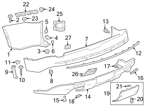 2018 Chevy Traverse Side Cover, Rear Upper Passenger Side Diagram for 84460442