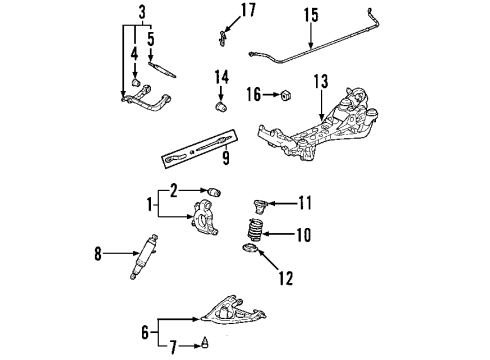 2002 Oldsmobile Silhouette Rear Suspension, Control Arm Diagram 3 - Thumbnail