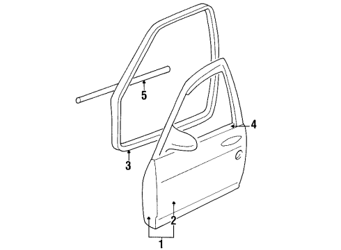 1984 Cadillac DeVille Belt Weatherstrip, Passenger Side Diagram for 20189464