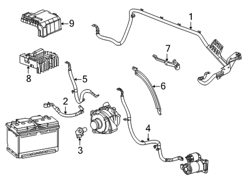 2020 Chevy Silverado 3500 HD Battery Cables Diagram 2 - Thumbnail