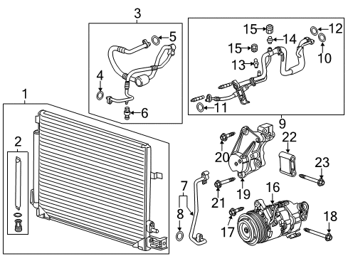 2014 Cadillac CTS Condenser Diagram for 20929423