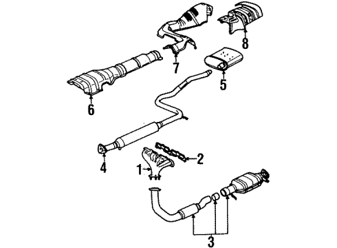 1996 Saturn SW2 Exhaust Manifold Diagram for 21006802