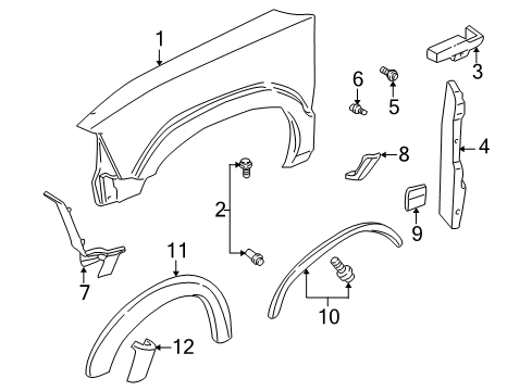 1996 GMC Jimmy Fender & Components, Exterior Trim Diagram