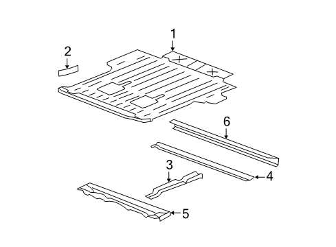 2007 Cadillac Escalade EXT Rear Body - Floor & Rails Diagram