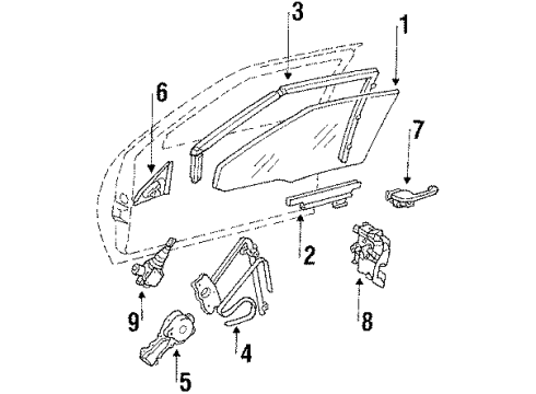 1986 Buick LeSabre Door Glass & Hardware, Lock & Hardware Diagram