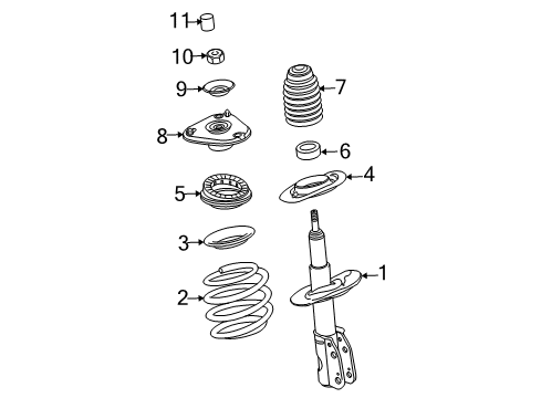 2007 Cadillac DTS Struts & Components - Front Diagram