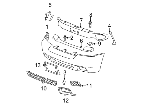 2007 Chevy Trailblazer Bumper Cover Diagram for 19120215