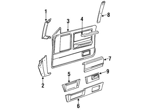 1987 GMC S15 Jimmy Armrest, Front Driver Side Diagram for 15590909