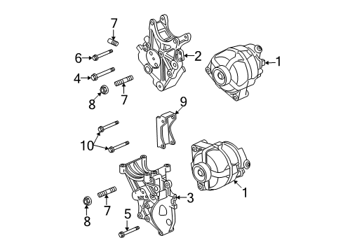 2010 GMC Sierra 3500 HD Mount Bracket Lower Bolt Diagram for 94011907