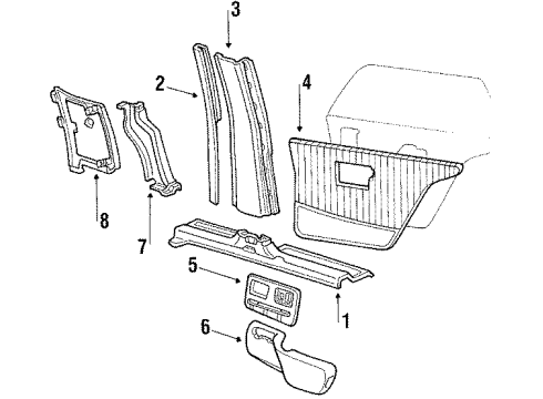1987 Pontiac Bonneville Armrest, Driver Side Diagram for 20691903