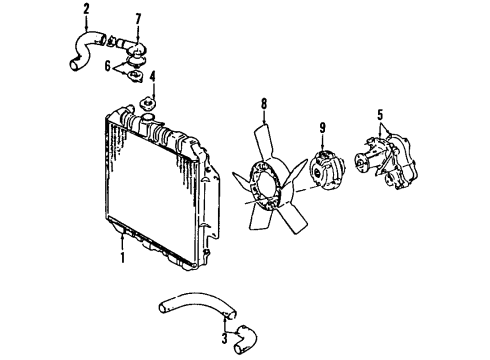 1998 Chevy Tracker Radiator Diagram for 30016709