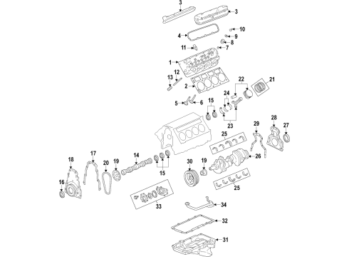 2015 Chevy Camaro Oil Pan Diagram for 12664619