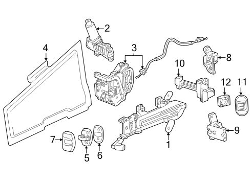 2023 Cadillac LYRIQ Lock, Rear Driver Side Diagram for 87835543