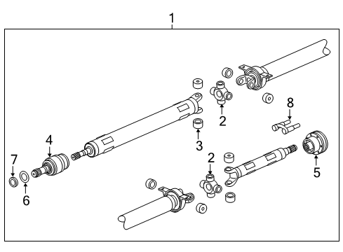 2014 Cadillac SRX Drive Shaft - Rear Diagram