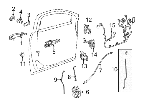 2016 Buick Encore Front Door - Lock & Hardware Diagram