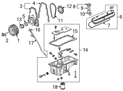 2007 Buick Rainier Engine Parts & Mounts, Timing, Lubrication System Diagram 4 - Thumbnail