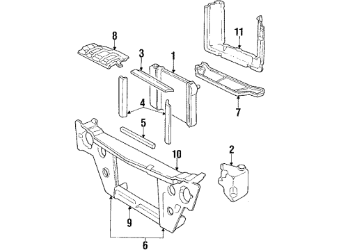 1985 Pontiac T1000 Radiator & Components Diagram