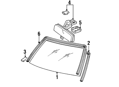 2002 Chevy Prizm Mirror Assembly Diagram for 94859473